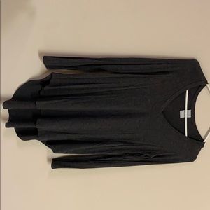 Grey Long Sleeve V-Neck Shirt